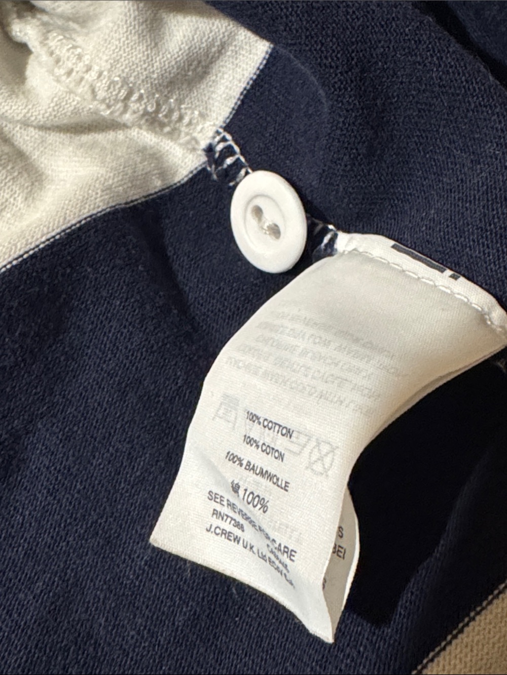Navy and White Striped Rugby Shirt Women’s Size Medium by JCrew - Picture 5 of 6